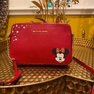 Red Michaels Kors Bag Handpainted Minnie Mouse
